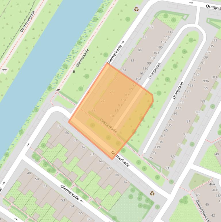 Kaart van postcodegebied 1111AD.