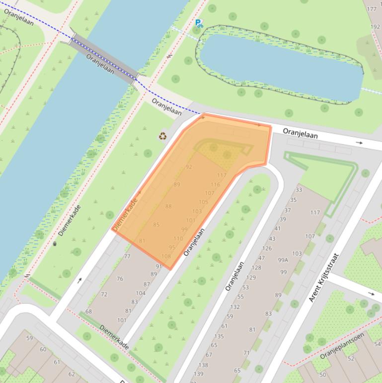 Kaart van postcodegebied 1111AE.