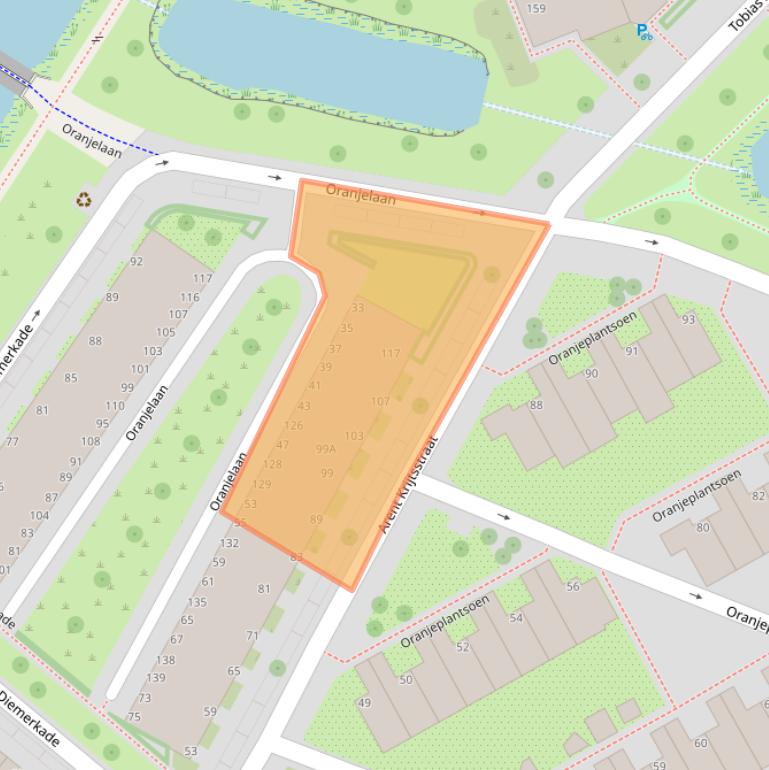 Kaart van postcodegebied 1111AK.