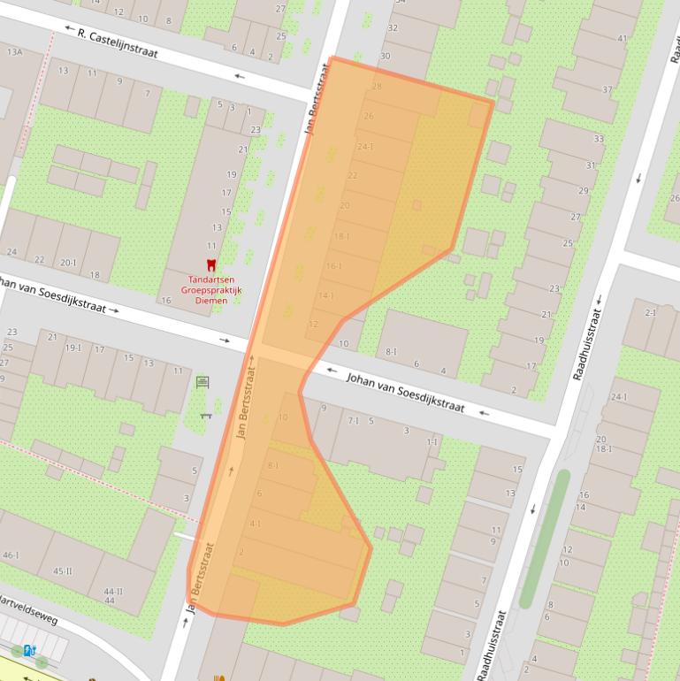 Kaart van postcodegebied 1111AR.