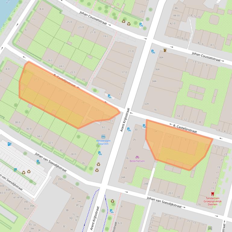 Kaart van postcodegebied 1111AW.