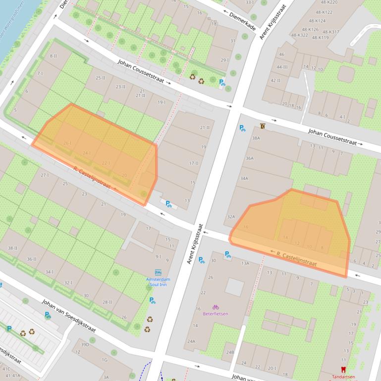 Kaart van postcodegebied 1111AX.