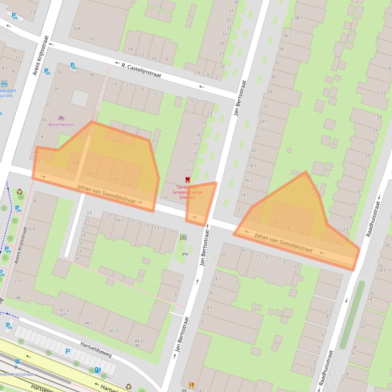 Kaart van postcodegebied 1111BC.