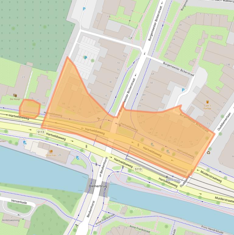 Kaart van postcodegebied 1111BE.