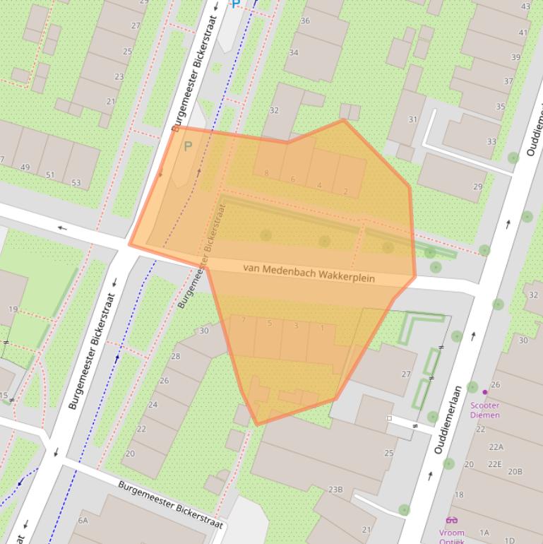 Kaart van postcodegebied 1111CX.