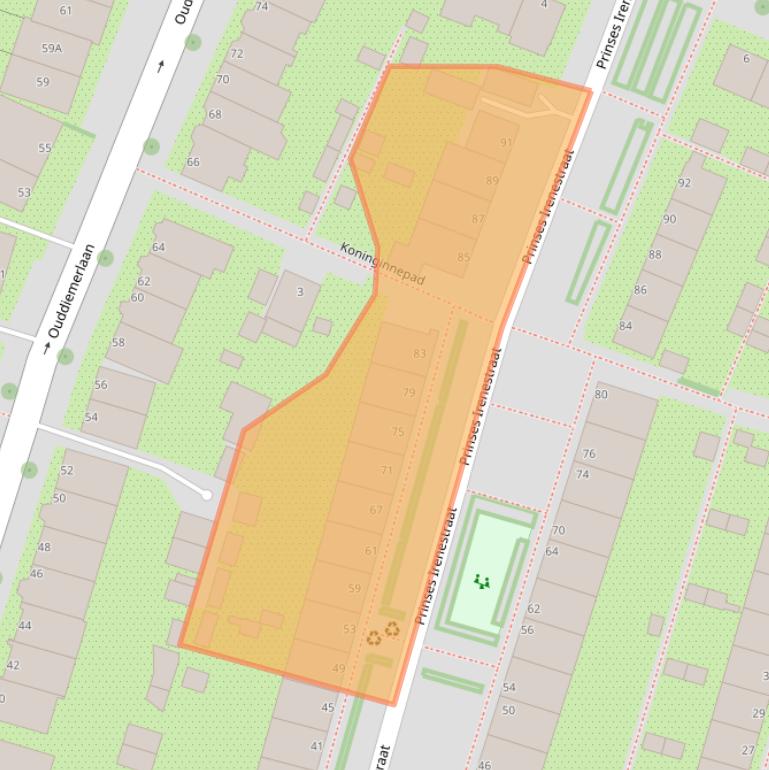 Kaart van postcodegebied 1111EB.