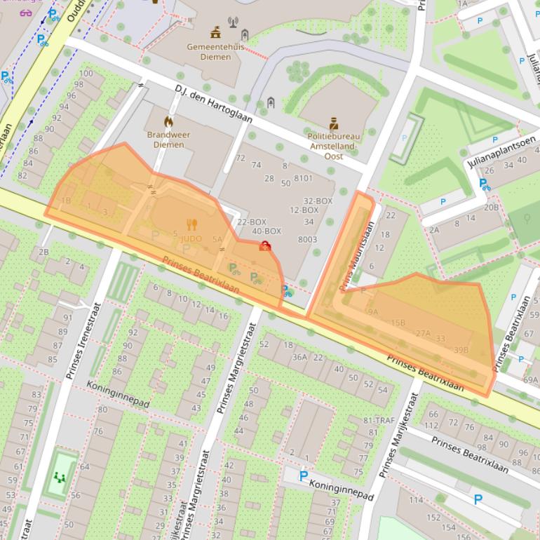 Kaart van postcodegebied 1111EX.