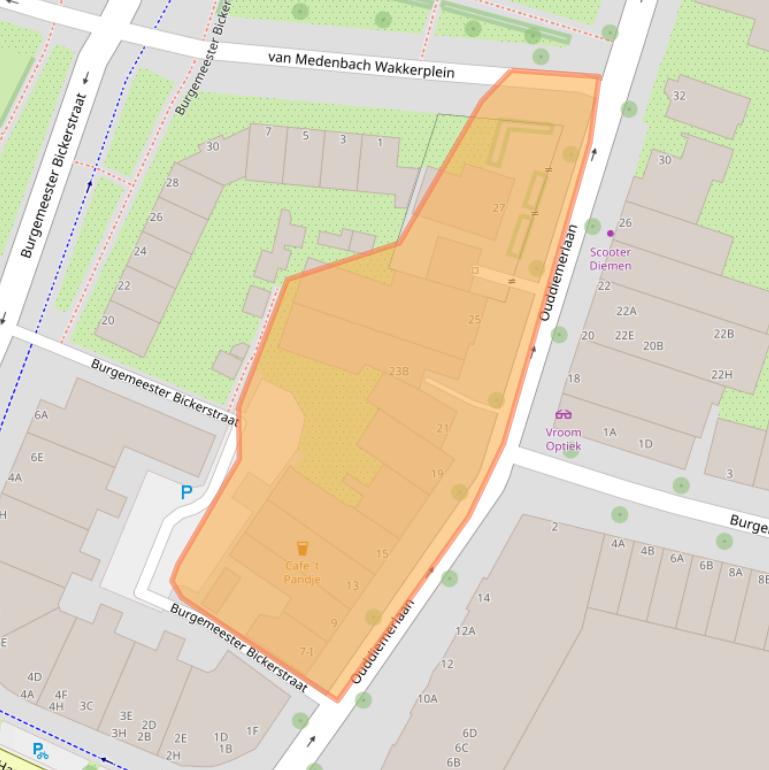Kaart van postcodegebied 1111GS.