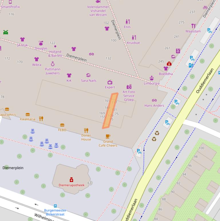 Kaart van postcodegebied 1111GW.