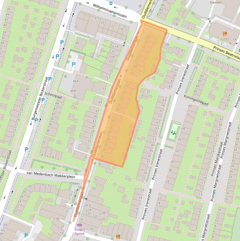 Kaart van postcodegebied 1111HK.