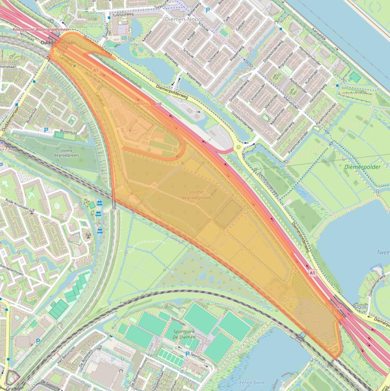 Kaart van postcodegebied 1111HP.