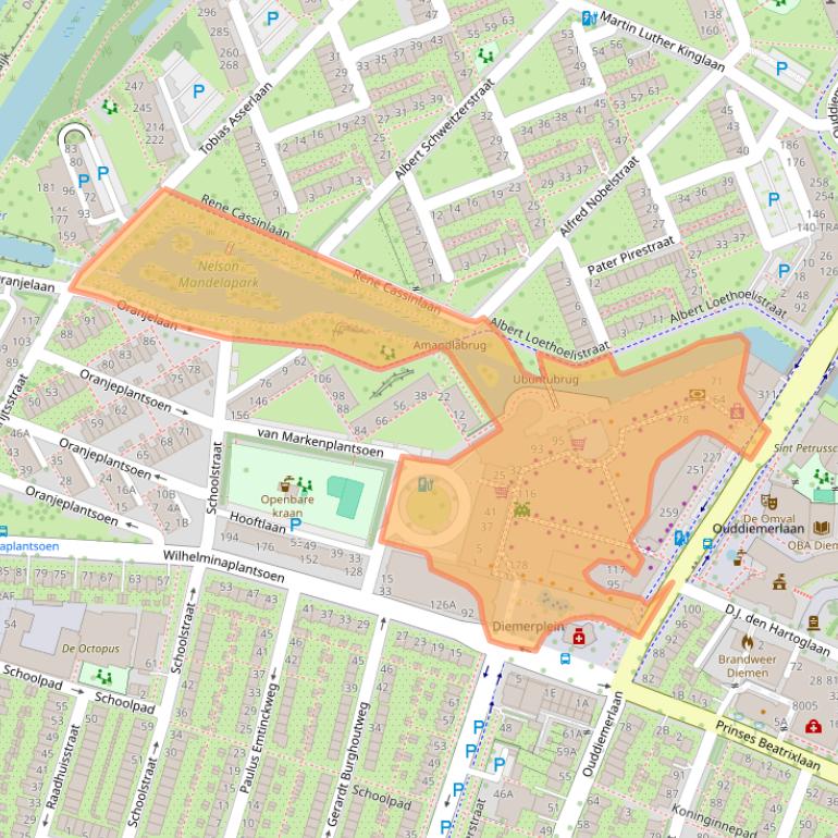 Kaart van postcodegebied 1111JD.