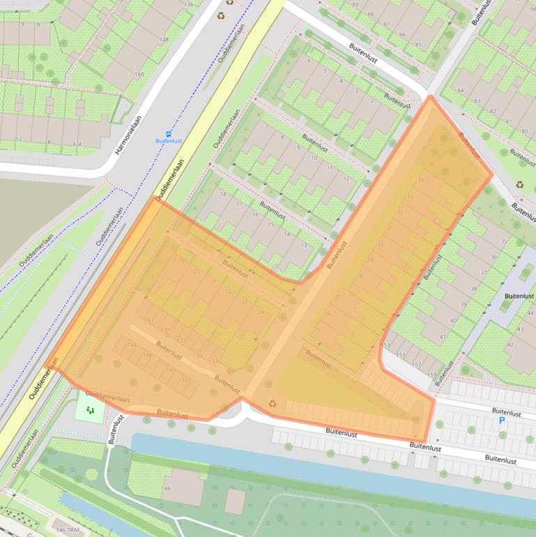 Kaart van postcodegebied 1111JJ.