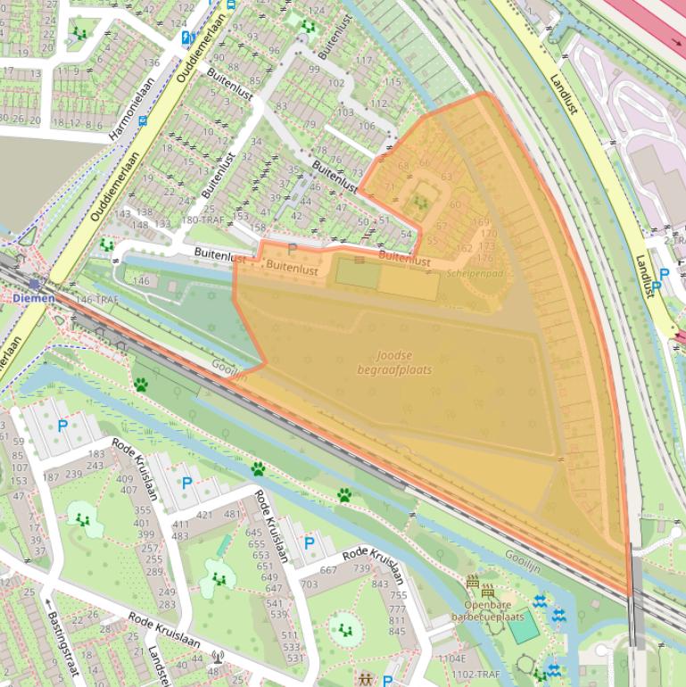 Kaart van postcodegebied 1111JL.