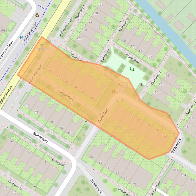 Kaart van postcodegebied 1111JN.