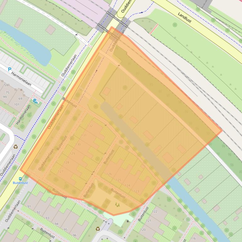 Kaart van postcodegebied 1111JR.