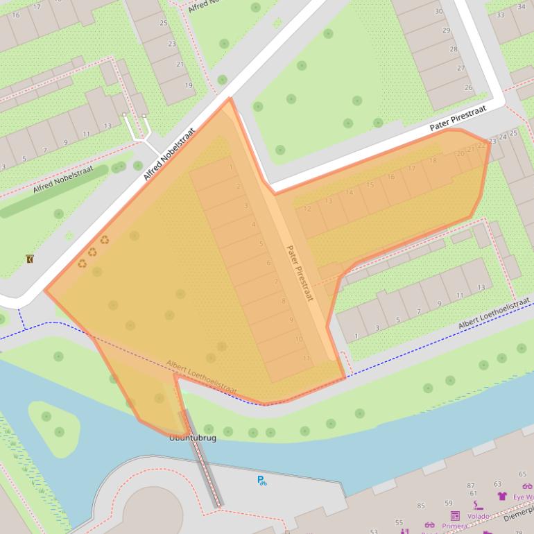 Kaart van postcodegebied 1111KP.