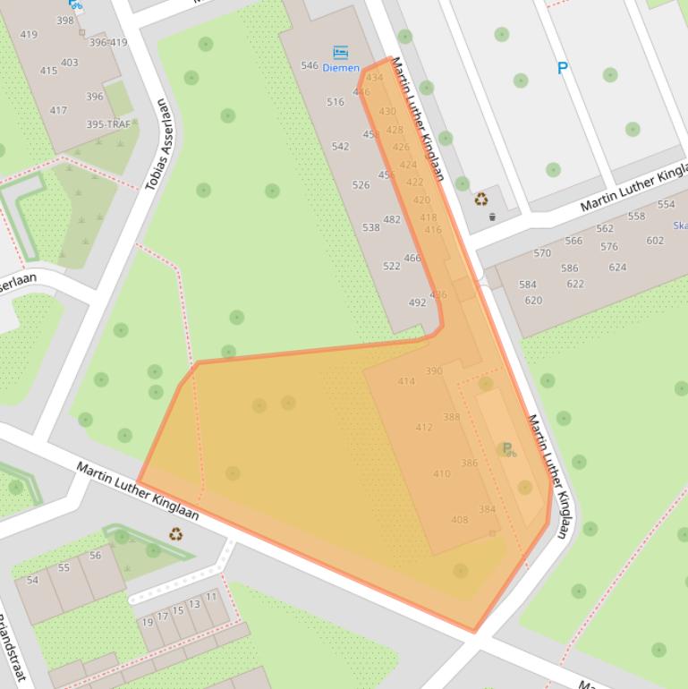 Kaart van postcodegebied 1111LS.