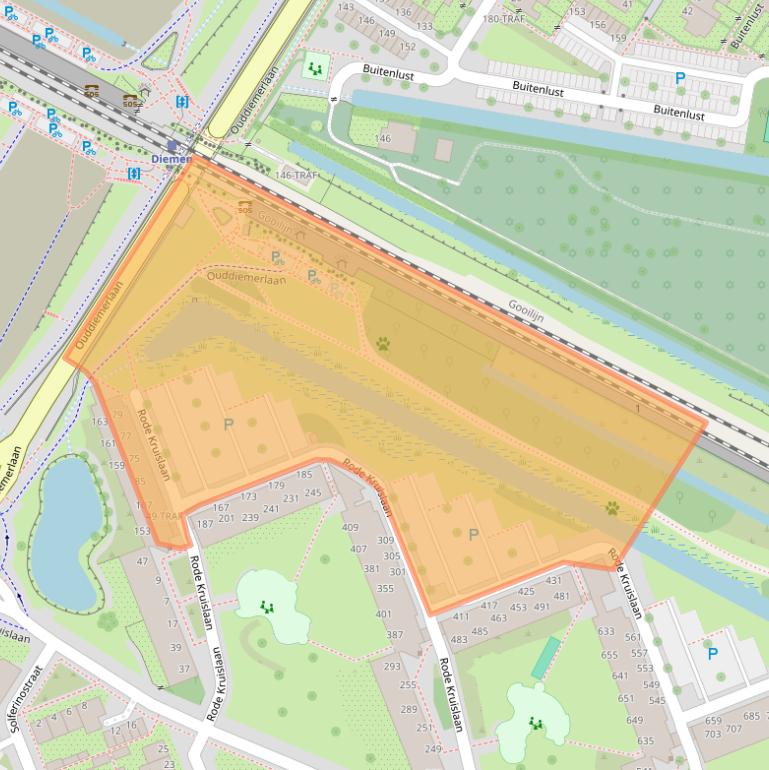 Kaart van postcodegebied 1111NG.