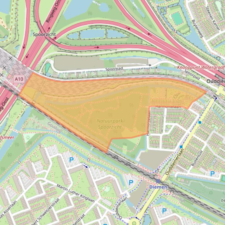 Kaart van postcodegebied 1111PD.
