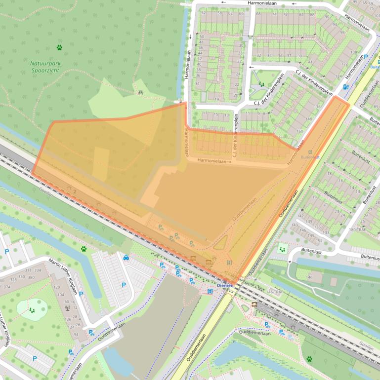 Kaart van postcodegebied 1111PG.