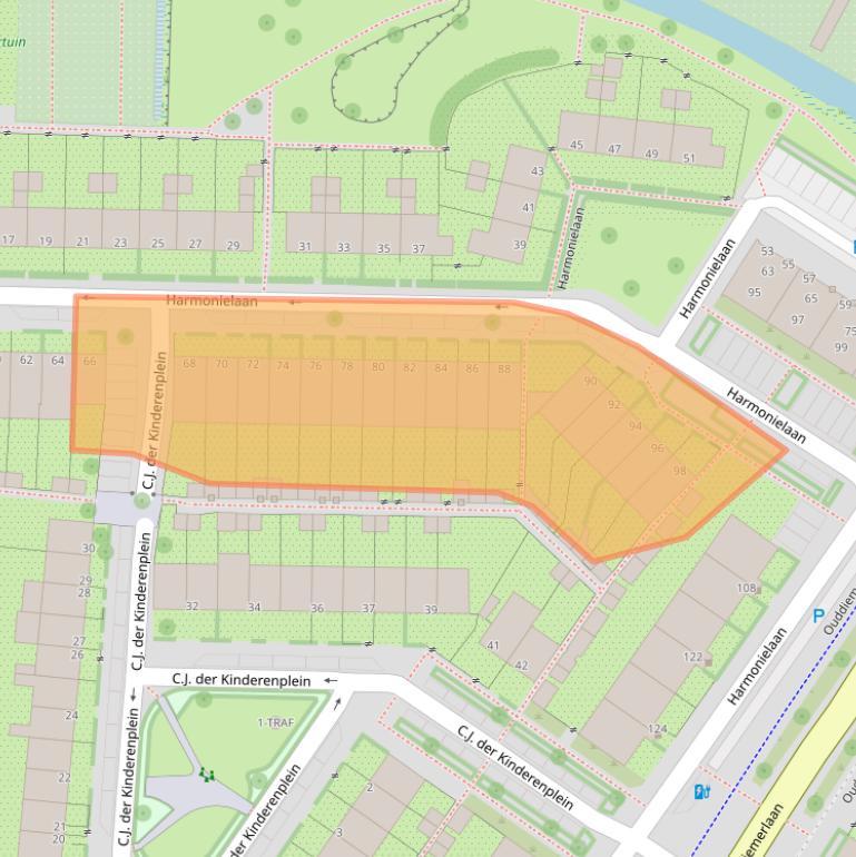 Kaart van postcodegebied 1111PJ.