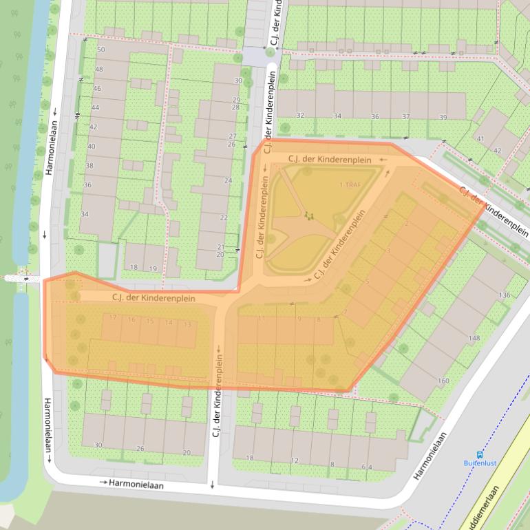 Kaart van postcodegebied 1111PK.