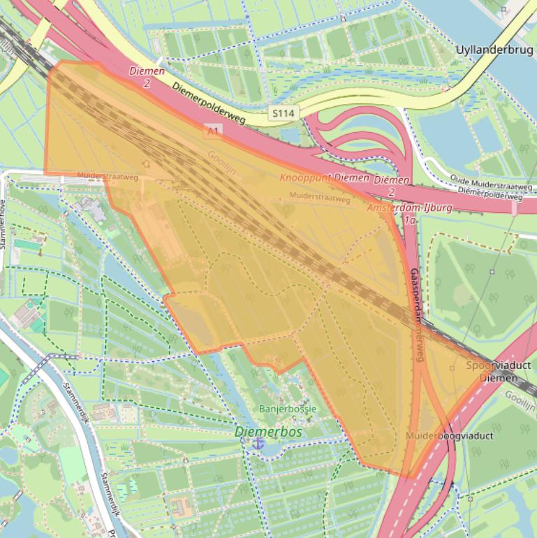Kaart van postcodegebied 1111PV.