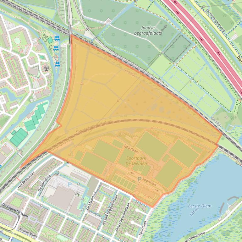 Kaart van postcodegebied 1111PX.