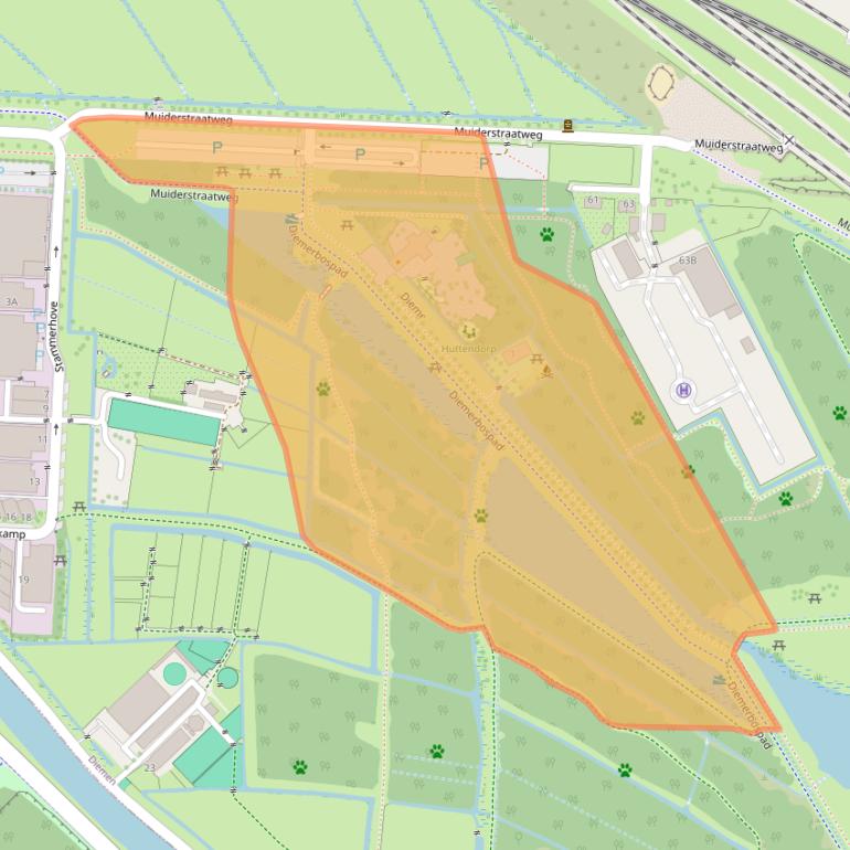 Kaart van postcodegebied 1111PZ.