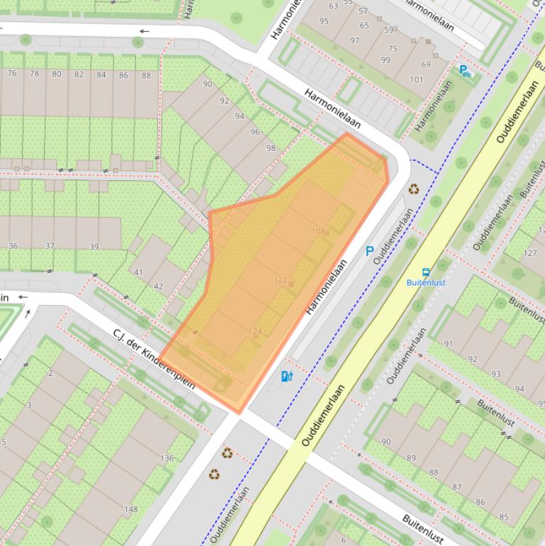 Kaart van postcodegebied 1111RA.
