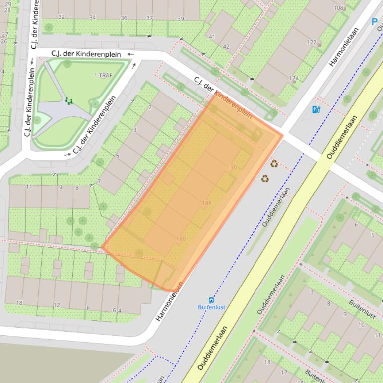 Kaart van postcodegebied 1111RB.