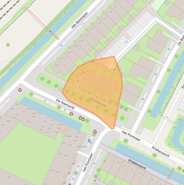 Kaart van postcodegebied 1111RJ.