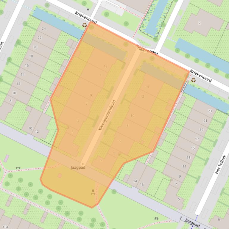 Kaart van postcodegebied 1111RT.