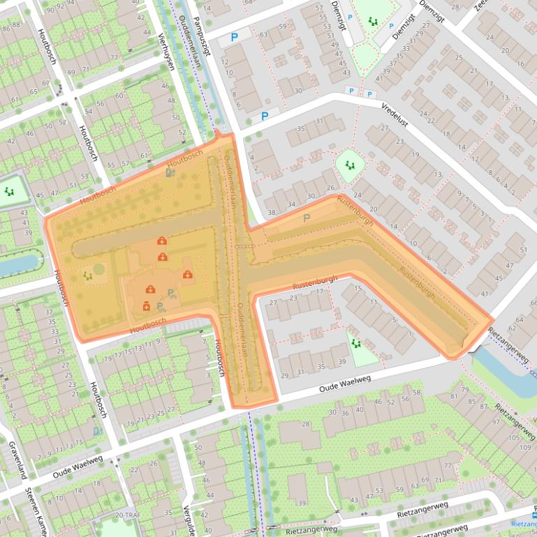 Kaart van postcodegebied 1111ST.