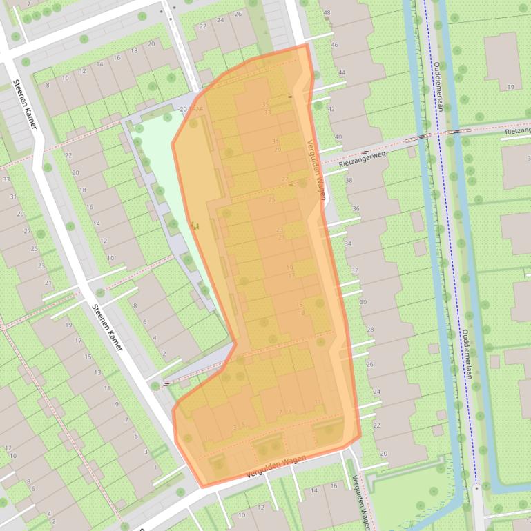 Kaart van postcodegebied 1111TD.