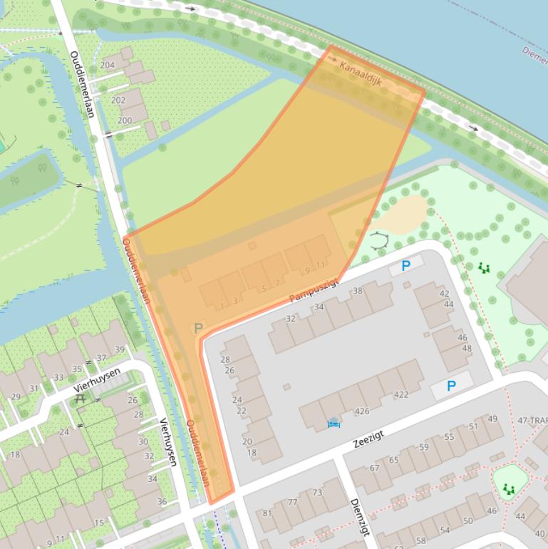 Kaart van postcodegebied 1111TG.