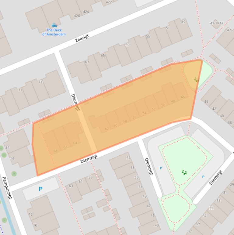 Kaart van postcodegebied 1111VA.