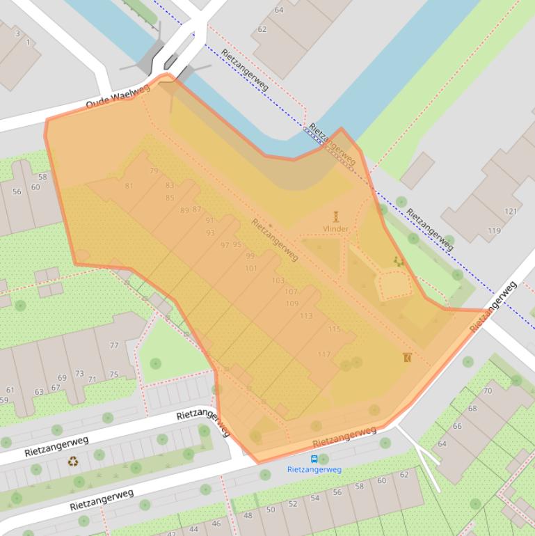 Kaart van postcodegebied 1111VJ.