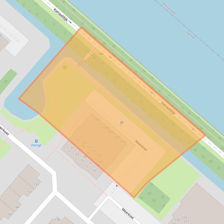 Kaart van postcodegebied 1111VZ.