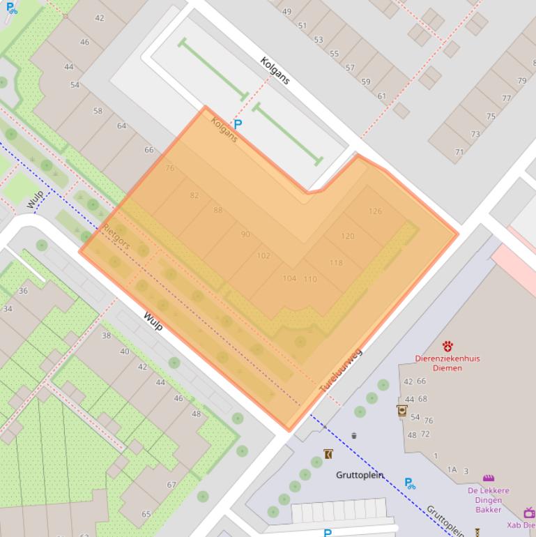 Kaart van postcodegebied 1111WH.