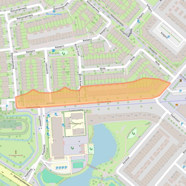 Kaart van postcodegebied 1111WL.