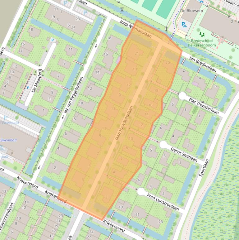 Kaart van postcodegebied 1111WZ.