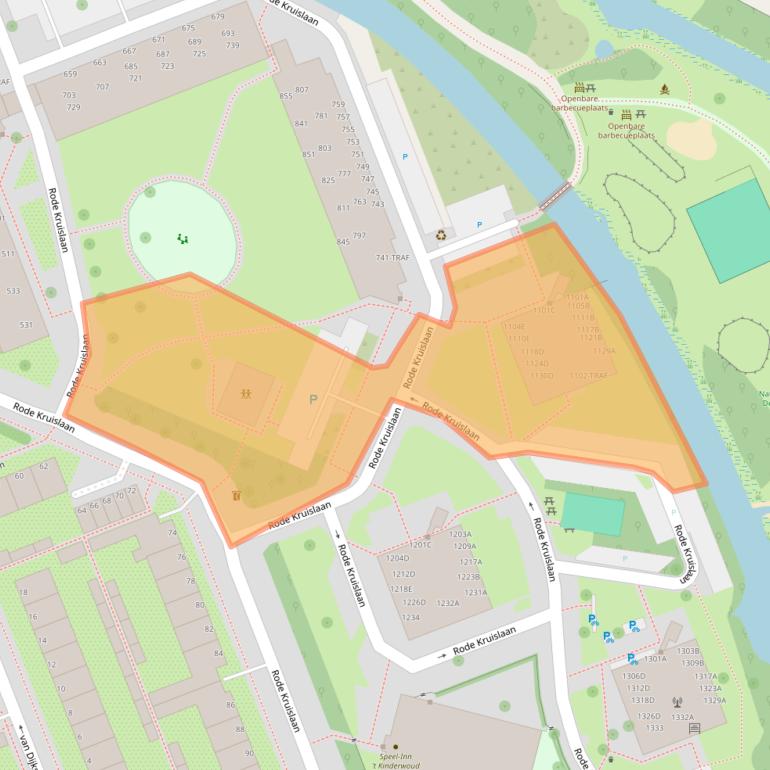 Kaart van postcodegebied 1111XA.