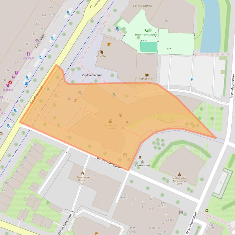 Kaart van postcodegebied 1111ZB.