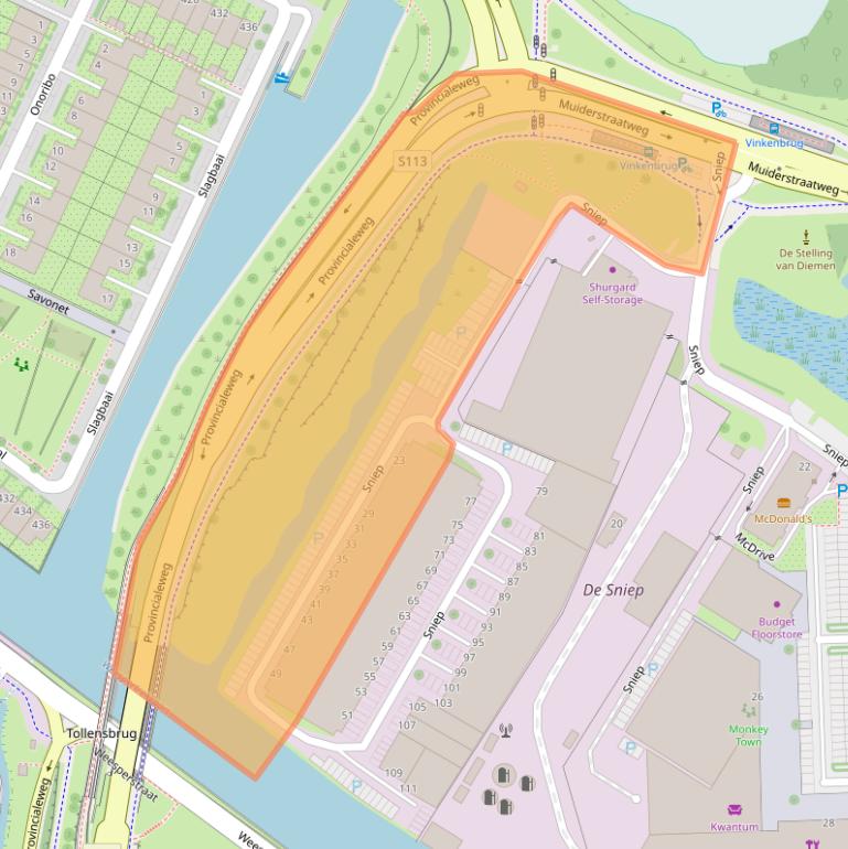 Kaart van postcodegebied 1112AC.