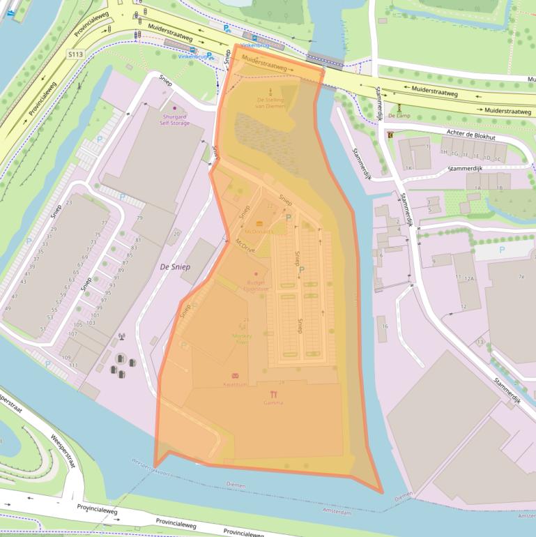 Kaart van postcodegebied 1112AH.