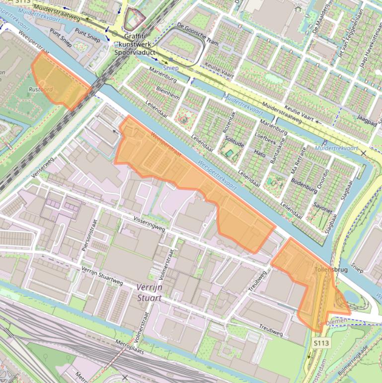 Kaart van postcodegebied 1112AP.