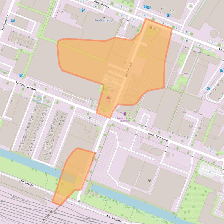 Kaart van postcodegebied 1112AZ.