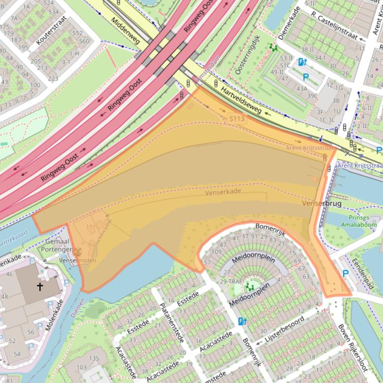 Kaart van postcodegebied 1112BG.